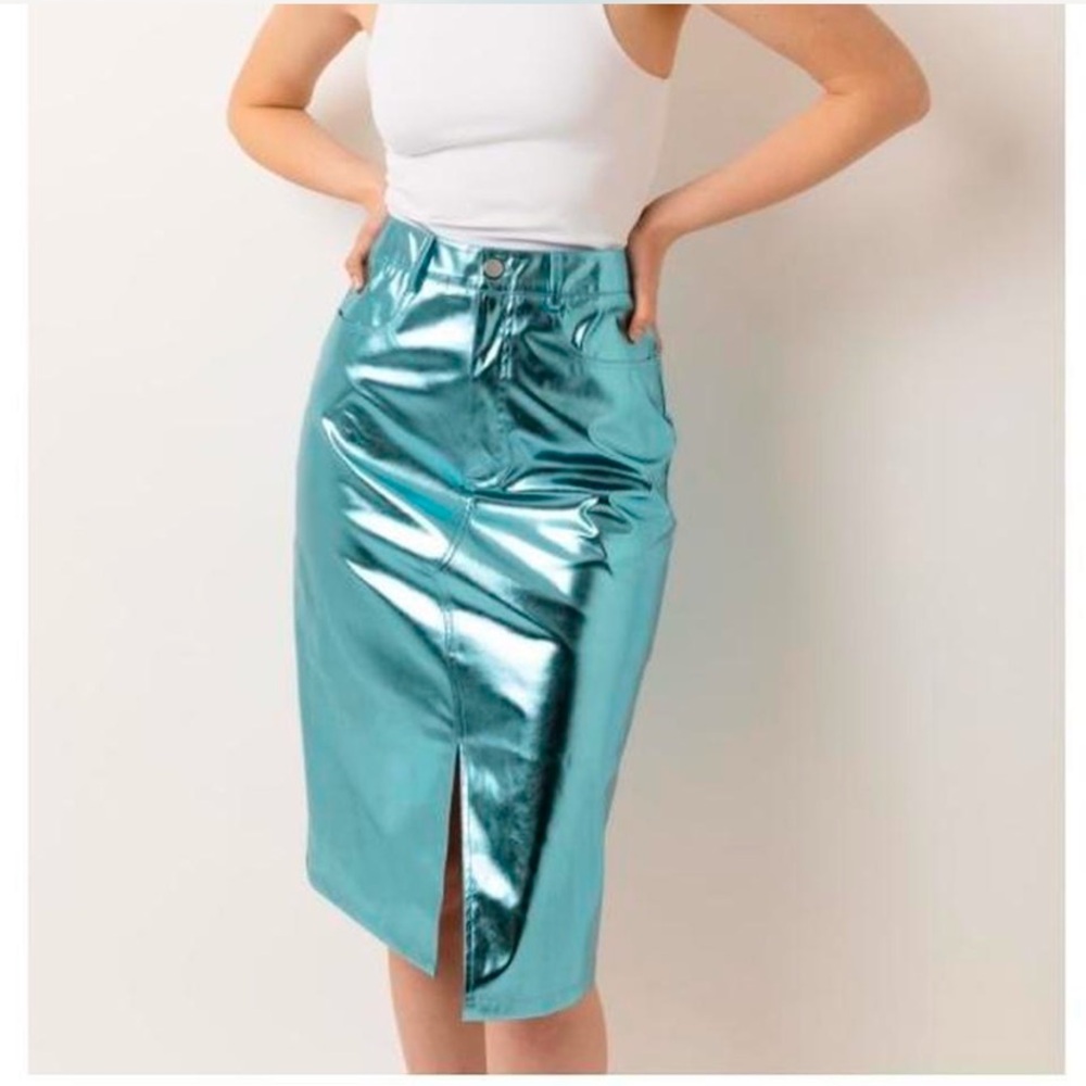 Lupe metallic light blue skirt - Picture 2 of 7